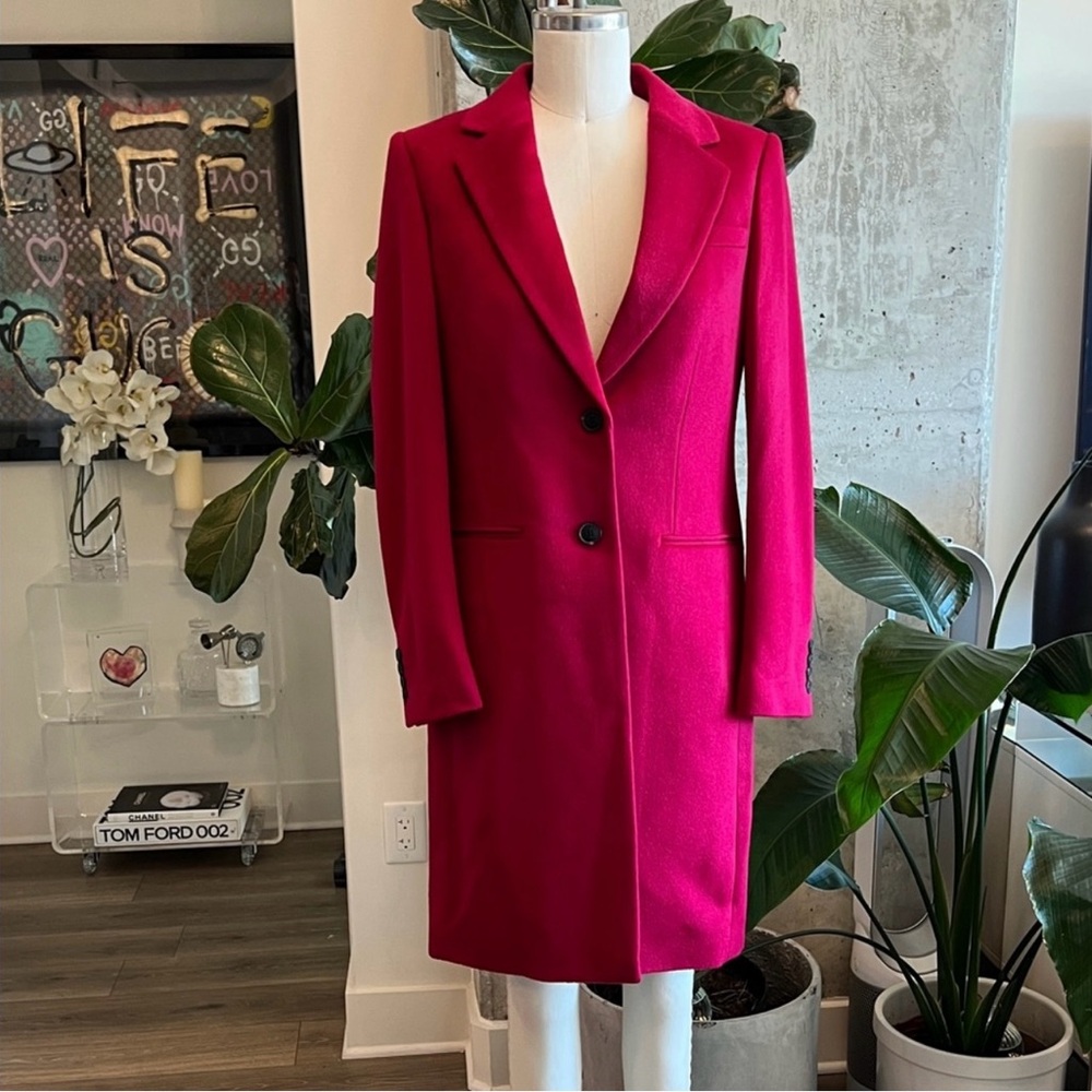 NWOT Hobbs London 'Tilda' Wool Coat in Fuchsia Pink ASO Kate Middleton-UK10/US6 - Picture 3 of 13